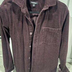 Express Corduroy Shirt in Rich Burgundy
